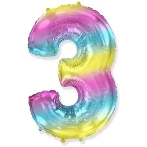 Balón fóliový číslica dúhová – rainbow – 102 cm – 3