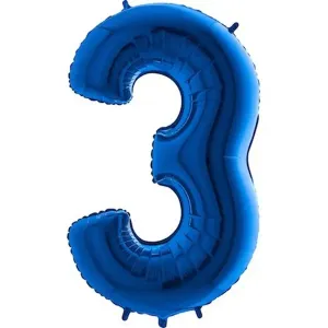 Balón fóliový číslice modré – blue 102 cm – 3