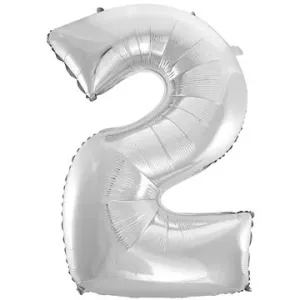 Balón fóliový číslice strieborné – silver 102 cm – 2