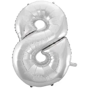 Balón fóliový číslica strieborná – silver 102 cm – 8