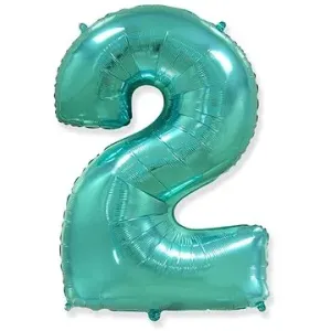 Balón fóliový číslica tyrkysová – tiffany 102 cm – 2