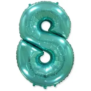 Balón fóliový číslica tyrkysová – tiffany 102 cm – 8