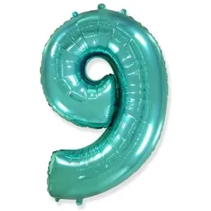 Balón fóliový číslica tyrkysová – tiffany 102 cm – 9