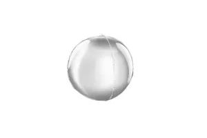 Balón fóliový guľatý strieborný 3D – Silvestr – 62 cm