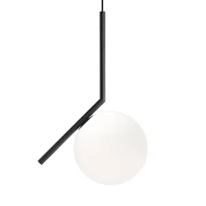 FLOS IC S1 Designer závesná lampa, čierna Ø 20cm