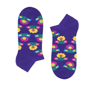 Folkstar Unisex's Socks Short Violet/Flowers #9164649