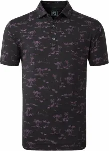 Footjoy Tropic Golf Print Mens Polo Shirt Black/Orchid XL