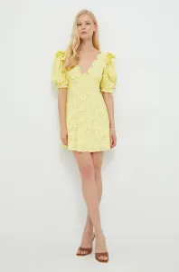 Šaty For Love & Lemons žltá farba, mini, priliehavá