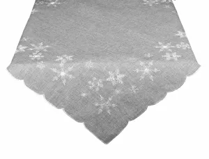obrus Vianočný, Snehové vločky, šedý 85 x 85 cm
