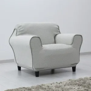 Poťah na sedačku obojstranný elastický, Irpin, šedý kreslo 70 - 110 cm