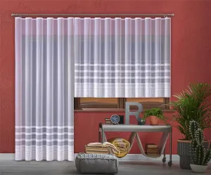 Forbyt, Hotová záclona alebo balkónový komplet, Karolína, biela 200 x 250 cm