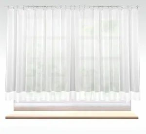 Záclona alebo balkónový komplet markizeta, Delux s bielym lemom a olovkom, metráž, biela 120 cm