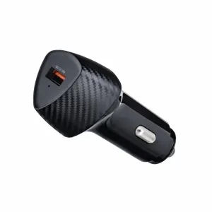 Forcell Carbon Adaptér do auta, USB QC 3.0, 18W, CC50-1A, čierny