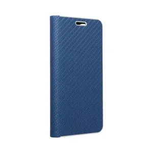Knižkové puzdro Luna Carbon modré – Samsung Galaxy A22 5G