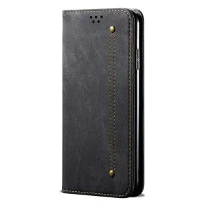 Peňaženkové puzdro Denim Texture čierne – Huawei Nova Y70