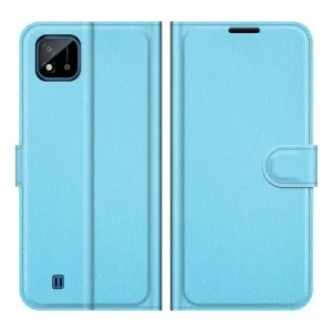 Peňaženkové puzdro Litchi modré – Realme C11 2021