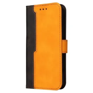 Peňaženkové puzdro Stitching čierno-oranžové – Apple iPhone 14 Pro