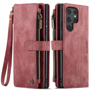 Multifunkčné peňaženkové puzdro CaseMe červené – Samsung Galaxy S24 Ultra