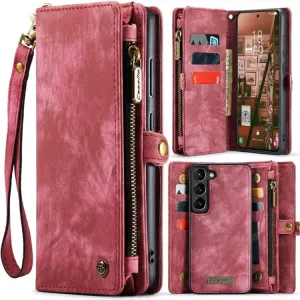 Multifunkčné peňaženkové puzdro CaseMe Detachable červené – Samsung Galaxy S23