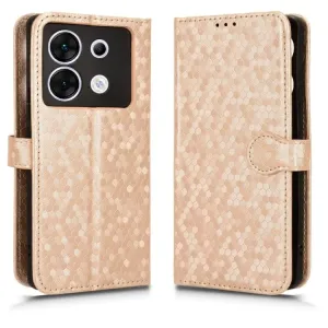 Peňaženkové puzdro Honeycomb Dot Texture Case zlaté – Infinix Zero 30 5G