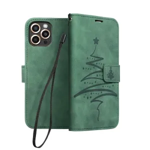 Puzdro Mezzo Book Samsung Galaxy A22 A225 4G vzor vianočný strom - zelené
