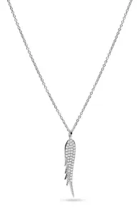 Fossil Nežný strieborný náhrdelník s kryštálmi Anjelské krídlo JFS00535040 (retiazka, prívesok)