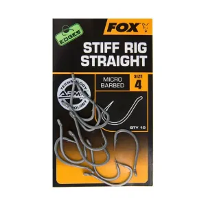 FOX EDGES HOOK STIFF RIG STRAIGHT vel. 5, 10 ks BARBLESS