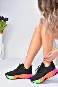 Topánky Fox Čierna/multilátková Hrubá podrážka Dámske tenisky Športová obuv