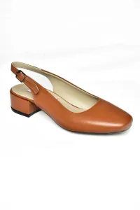 Fox Shoes Camel Genuine Leather Thick Heeled Women's Shoes #8997489