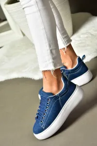 Topánky Fox P404004210 Námornícka modrá džínsová tkanina Dámska športová obuv Tenisky #8019302