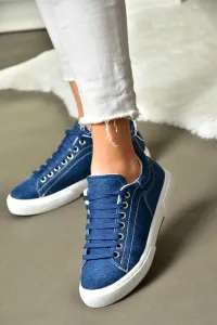 Topánky Fox P404008210 Námornícka modrá džínsová tkanina Dámska športová obuv Tenisky