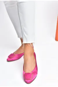 Fox Shoes P726776304 Women's Flats in Fuchsia Satin Fabric #8419935