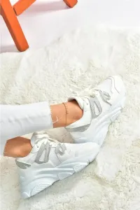 Topánky Fox P973016509 biela tenisky s hrubou podrážkou Športová obuv