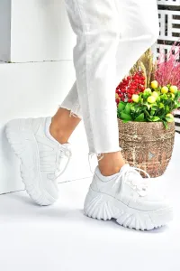 Fox Shoes dámske biele tenisky s hrubou podrážkou. Tenisky #8021575