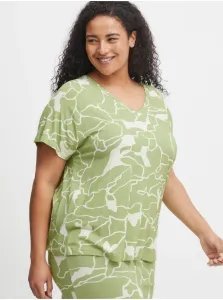 White-green women's patterned T-shirt Fransa - Women #6751887