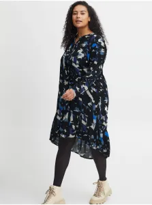 Black and Blue Ladies Patterned Dress Fransa - Women #4998345