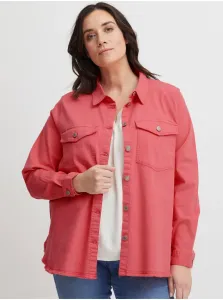 Ružová dámska džínsová košeľová bunda Fransa #6751895