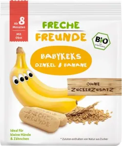 FRECHE FREUNDE Bio sušienky špalda a banán 8m + 100 g
