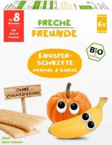 Freche Freunde BIO Chrumkavé oplátky – Banán a tekvica 6× 14 g