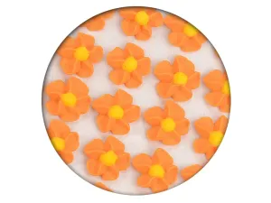 Cukrová dekorácia - Kvety točené 35 ks oranžová - Frischmann #6755155