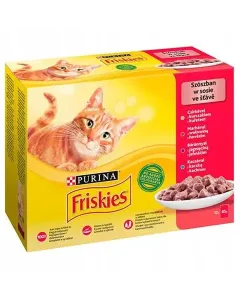 Friskies cat Multipack kura&hovädzie&jahňacie&kačica kapsička 12x85 g