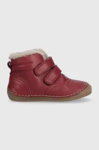 Detské zimné kožené topánky Froddo bordová farba