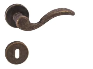 Kľučka na dvere FO - PAPERINO - R BRA - bronz antik (B09) | MP-KOVANIA.sk