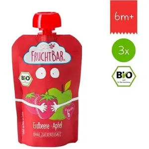 FruchtBar BIO ovocná kapsička s jablkom a jahodou 3× 100 g