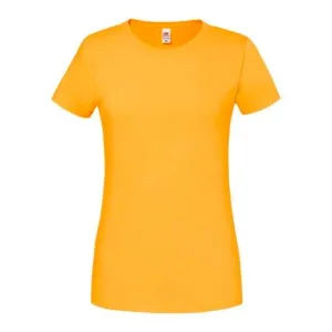 Iconic 195 Ringspun Premium Premium Fruit of the Loom Women's Yellow T-shirt