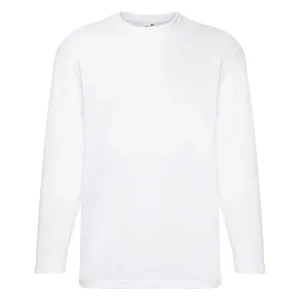 Biele pánske tričko s dlhým rukávom Fruit of the Loom #7942454