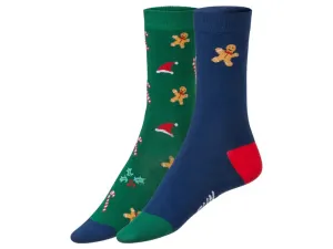 Fun Socks Dámske/Pánske vianočné ponožky v darčekovom balení, 2 páry (36/40, lízanky/perníček)