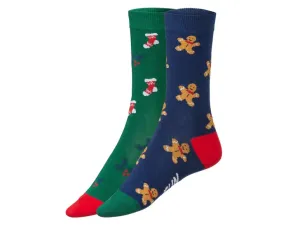 Fun Socks Dámske/Pánske vianočné ponožky v darčekovom balení, 2 páry (41/46, perníky/ponožky)