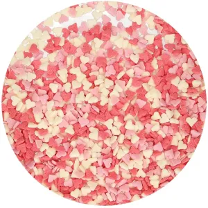 Cukrové zdobenie Mini srdiečka - ružové/biele/červené - 60 g - FunCakes