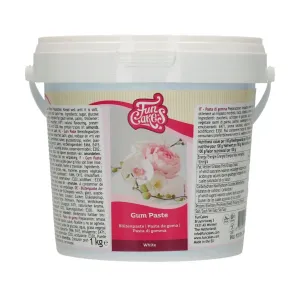 Gum pasta biela - hotová hmota na modelovanie kvetov a jemných tvarov 1 kg - FunCakes